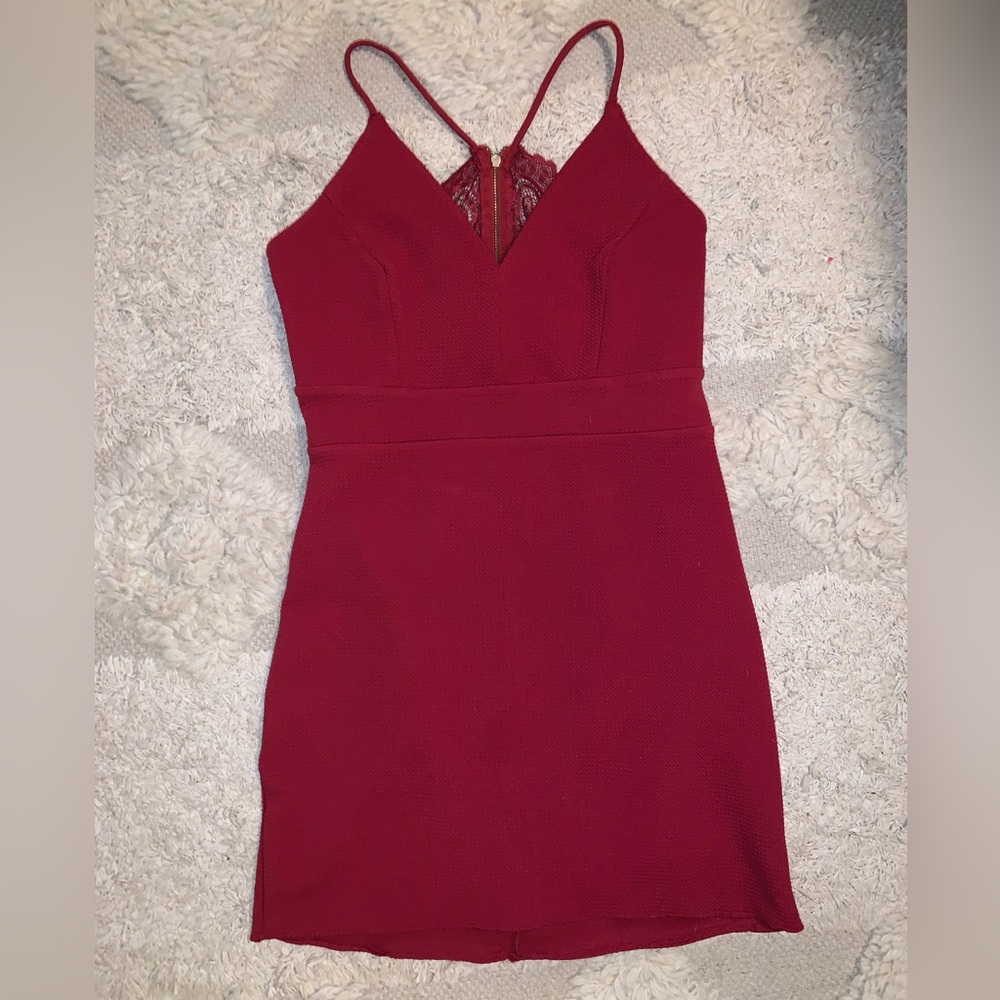 Red dress with lace back